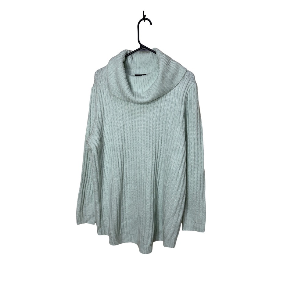 Lane Bryant Mint Green Ribbed Cowl Neck Sweater Womens Plus 14/16 Pullover Tunic